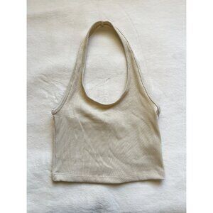 NWT H&M Halter Crop Top in Light Beige | Size S